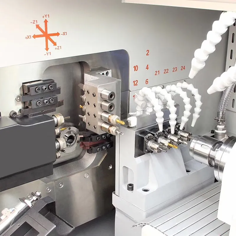 Actual photo of the tool turret for the JIANKE ZR12-5 5-axis CNC lathe.